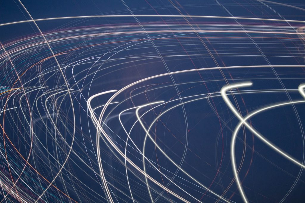 An image of light moving at high speeds